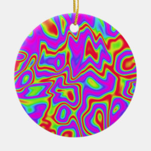 Décoration En Céramique Couleurs liquides psychédéliques sauvages