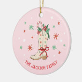 Décoration En Céramique Country Christmas Cowboy Boot Illustration Gift (Gauche)