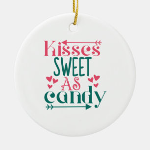 Décoration En Céramique Couple Cadeau Baisers Sweet As Candy