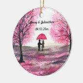 Décoration En Céramique Couple d'amour de mariage rustique arbre de fleurs (Gauche)