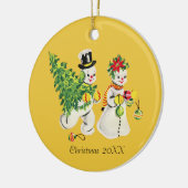 Décoration En Céramique Couple de neige rétro (Gauche)