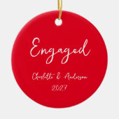 Décoration En Céramique Couple engagé personnalisé rouge manuscrit (Devant)