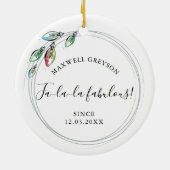 Décoration En Céramique Couple First Christmas Ornament (Dos)