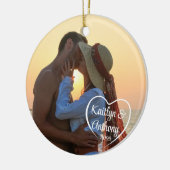 Décoration En Céramique Couple Love Heart Photo Names (Gauche)