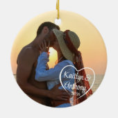 Décoration En Céramique Couple Love Heart Photo Names (Dos)