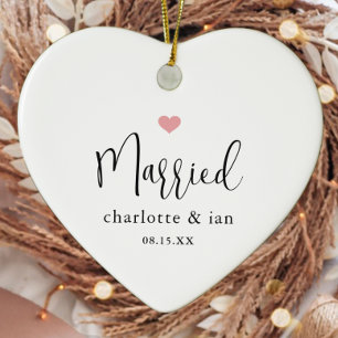 Décoration En Céramique Couple marié Mariage Date Photo Keepsaké