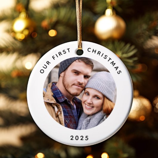 Décoration En Céramique Couple Notre Première Photo De Noël