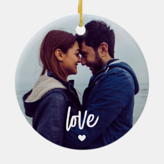 Décoration En Céramique Couple Photo Script personnalisé amour (Dos)