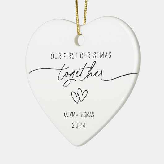 Décoration En Céramique Couples Premier Noël Ensemble Photo (Gauche)