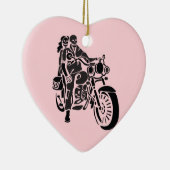 Décoration En Céramique Couples squelettiques de moto (Droite)