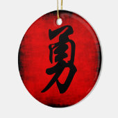 Décoration En Céramique Courage en calligraphie chinoise (Gauche)