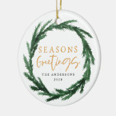 Décoration En Céramique couronne d'aquarelle Joyeuses Fêtes (Gauche)