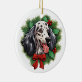 Décoration En Céramique Couronne de Noël anglaise Setter (Droite)