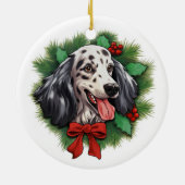 Décoration En Céramique Couronne de Noël anglaise Setter (Dos)