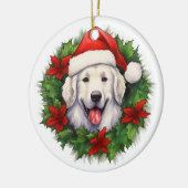 Décoration En Céramique Couronne de Noël Kuvasz (Gauche)