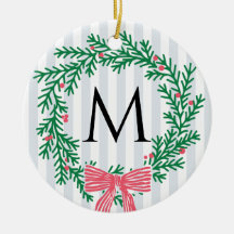 Couronne de Noël personnalisée avec monogramme et