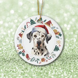 Décoration En Céramique Couronne d'images de chien dalmatien au chapeau de