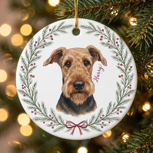 Décoration En Céramique Couronne rustique de baies et de verdure Woofkin P