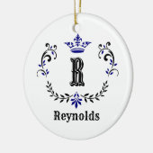Décoration En Céramique Couronne Wreath Monogramme 'R' Personnalisé (Gauche)