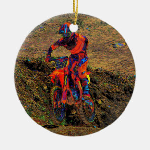 Décoration En Céramique Course pour gagner- Motocross Racer Ornament en cé