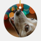 Décoration En Céramique Coutume Rouge Bow Pet 2 Photo Noël (Dos)