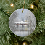 Décoration En Céramique Covered Bridge Snow Photo<br><div class="desc">Covered Bridge in the snow.</div>