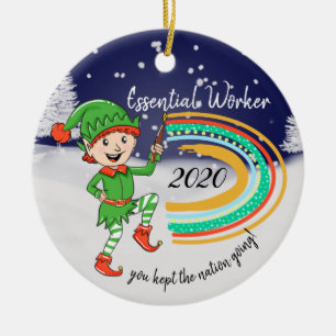 Décoration En Céramique covid19 travailleur essentiel merci elf arc-en-cie