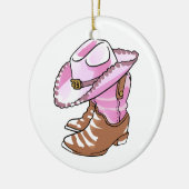 Décoration En Céramique Cowgirl Boots and Hat (Gauche)