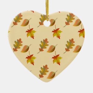 Décoration En Céramique Cozy autumn maple leaves oak leaves