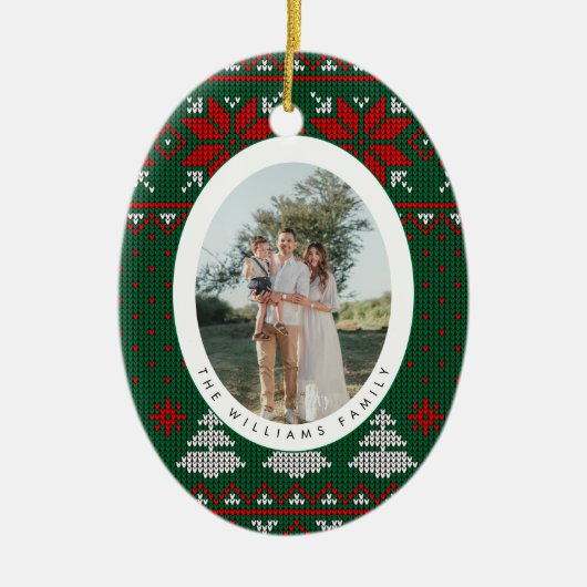 Décoration En Céramique Cozy Knit Sweater Pattern Photo (Devant)