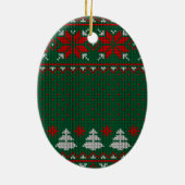 Décoration En Céramique Cozy Knit Sweater Pattern Photo (Dos)