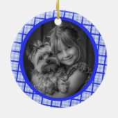 Décoration En Céramique Cozy Plaid Gingham Christmas Custom Photos (Dos)