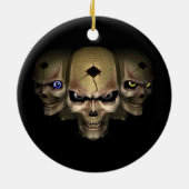 Décoration En Céramique Cr�nes aux yeux fluo - (Dos)