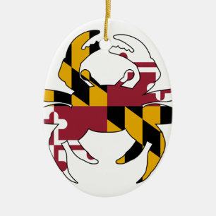 Décoration En Céramique Crabe de drapeau du Maryland