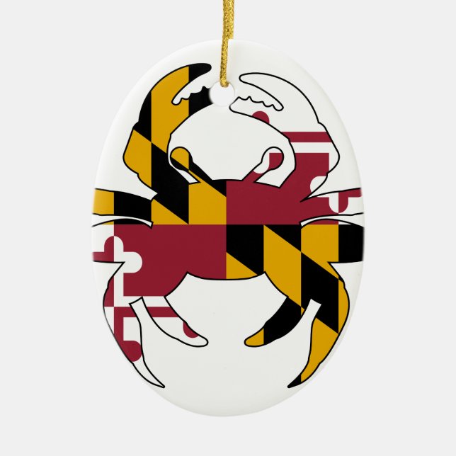 Décoration En Céramique Crabe de drapeau du Maryland (Devant)