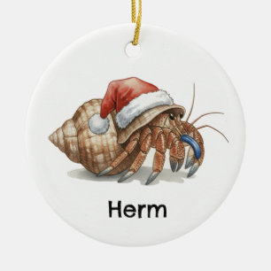 Décoration En Céramique Crabe ermite personnalisé à Noël
