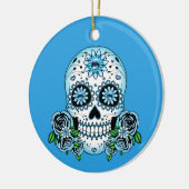 Décoration En Céramique Crâne bleu de sucre (Gauche)