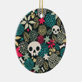 Décoration En Céramique Crâne en fleurs (Droite)