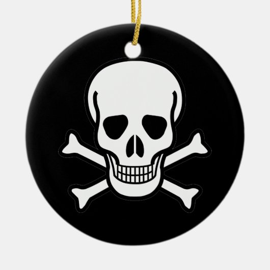 Décoration En Céramique Crâne et os croisés (Devant)