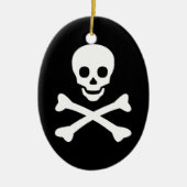 Décoration En Céramique Crâne et os croisés (Devant)