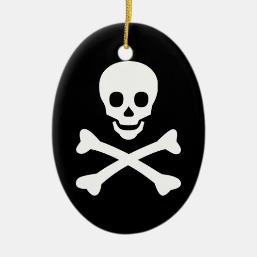 Décoration En Céramique Crâne et os croisés (Devant)