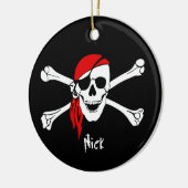 Décoration En Céramique Crâne et pirate d'os de croix (Gauche)