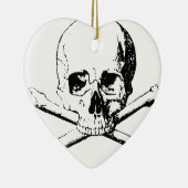 Décoration En Céramique Crâne noir et blanc et os (Droite)