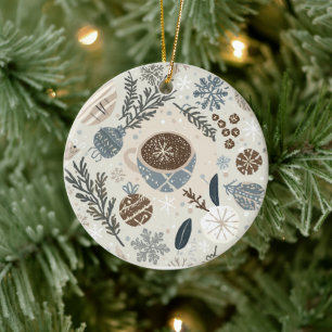 Décoration En Céramique Création de vacances au cacao chaud et aux flocons