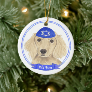 Décoration En Céramique Crème anglaise personnalisée Dachshund Chien Hanou