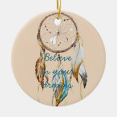 Décoration En Céramique Crème Brown Turquoise Dream catcher aquarelle (Devant)