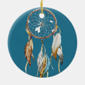 Décoration En Céramique Crème Brown Turquoise Dream catcher aquarelle (Dos)