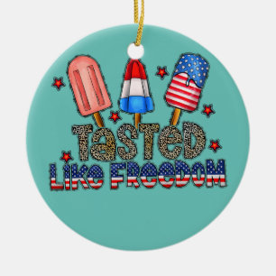 Décoration En Céramique Crème Glacée Goût de Liberté Drapeau Américain US