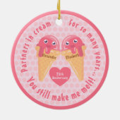 Décoration En Céramique Crème glacée Scoops Cute Romantique Saint Valentin (Dos)