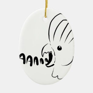Décoration En Céramique Cris d'oiseau de cockatoo birb hurlant